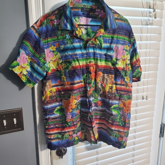 Polo Ralph Lauren Other - Polo Ralph Lauren Grand Tour Floral Camp Short Sleeve Button Shirt Mens Large